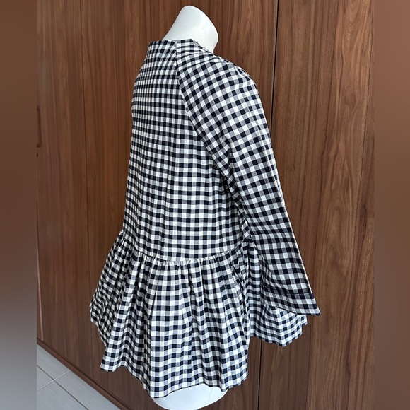 Victoria Beckham for Target gingham shirt w/ peplum hem. Size S - Picture 5 of 11